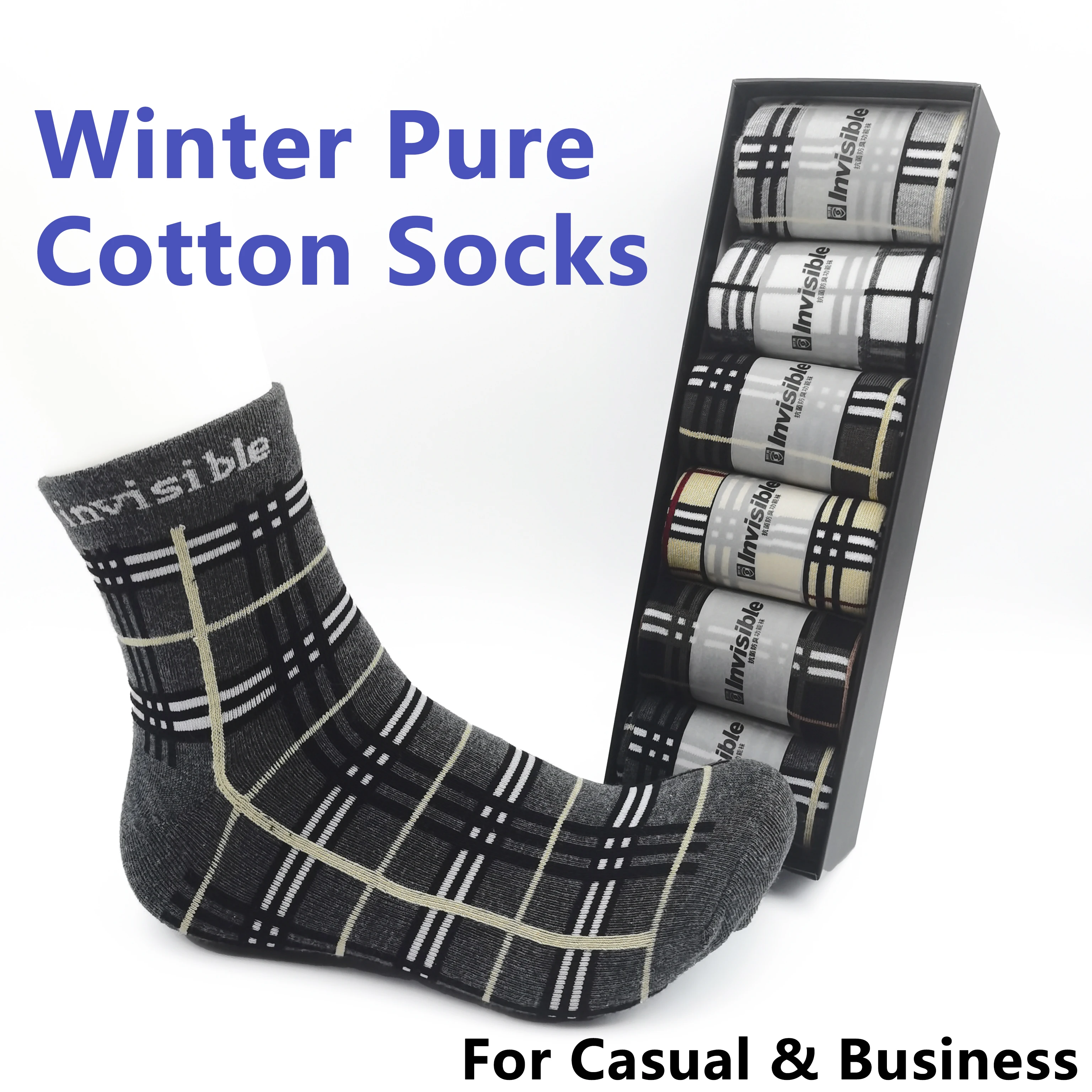 

Men's Thermal Winter Socks Antibacterial Deodorant Breathable Moisture-Wicking Long Socks For Sport And Business