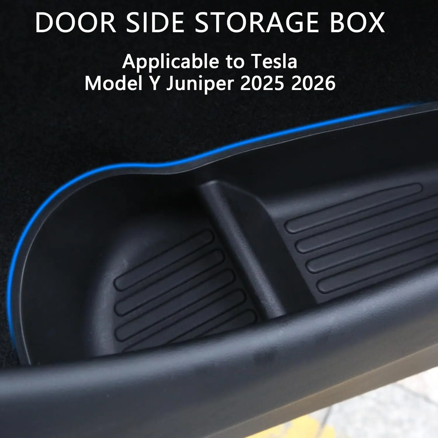 

TPE Car Door Side Storage Box for Tesla Model Y Juniper 2024-2026 Waterproof Dust-Proof Organizer Tray Auto Interior Accessories