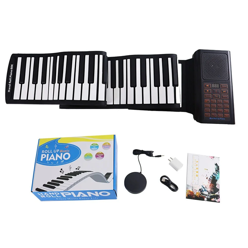 88-Keypad Keyboard Portable Digital Piano Foldable Entry-Level Soft Hand-Rolled Piano