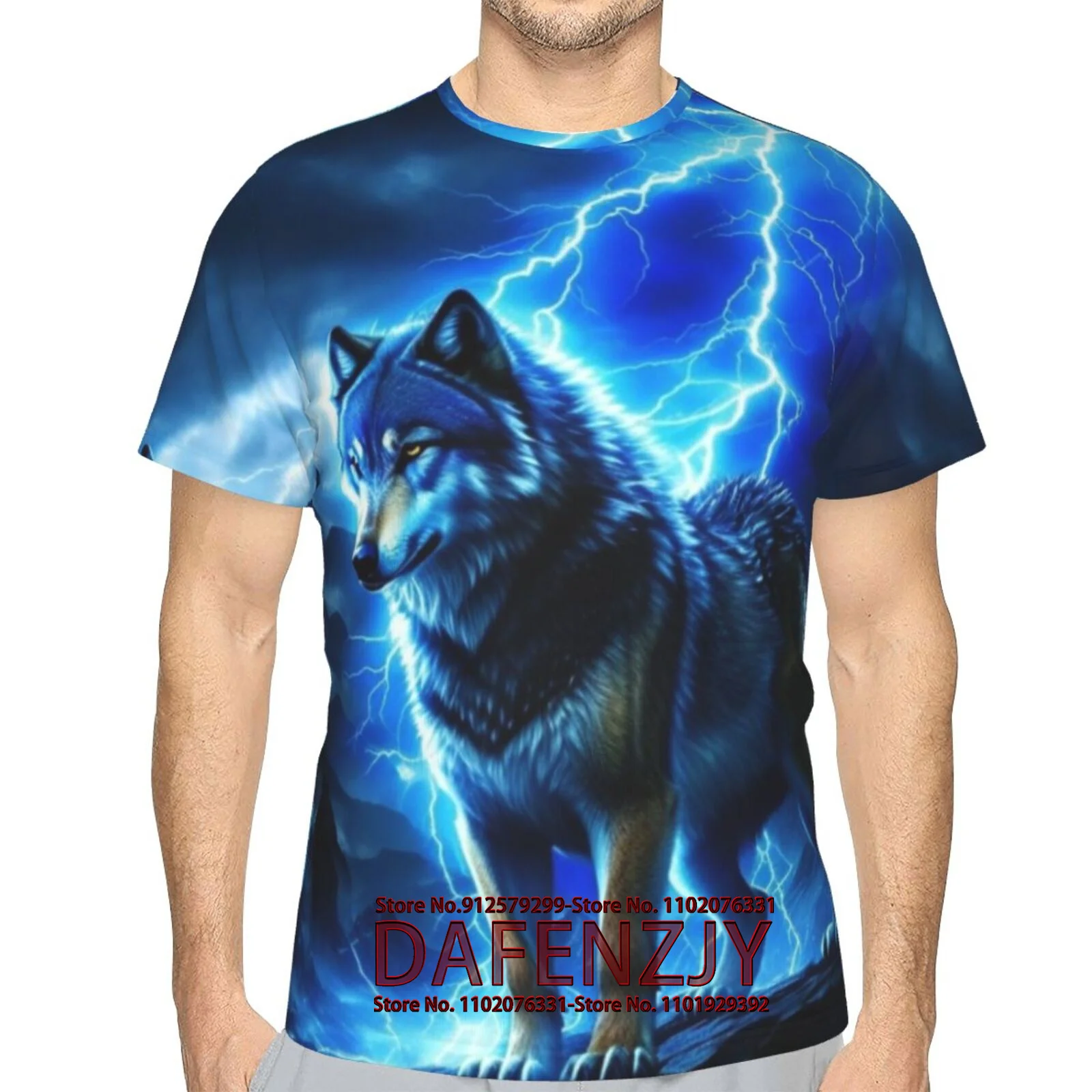 Wolf T Shirt For Mens Animal Print Short Sleeve Top 3D Casual Street Man\'s T-shirt Oversized Tee Shirt Men Vintage Clothing