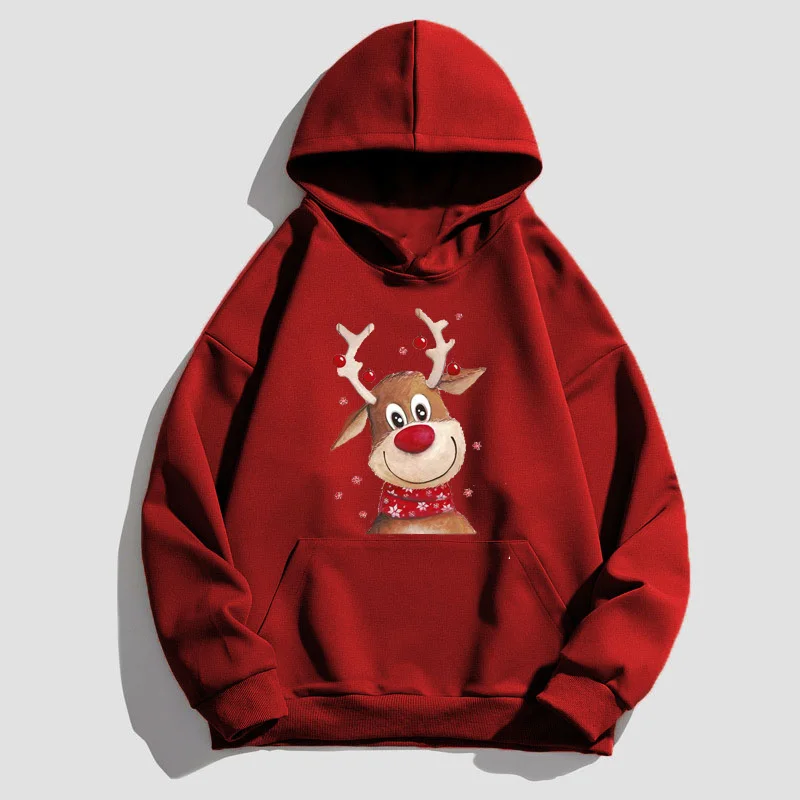 New Christmas Deer Hoodies Print Men Woman Fashion Hoody Hoodie Streetwear Hooded Sweatshirts Harajuku Pullovers Unisex Clothing