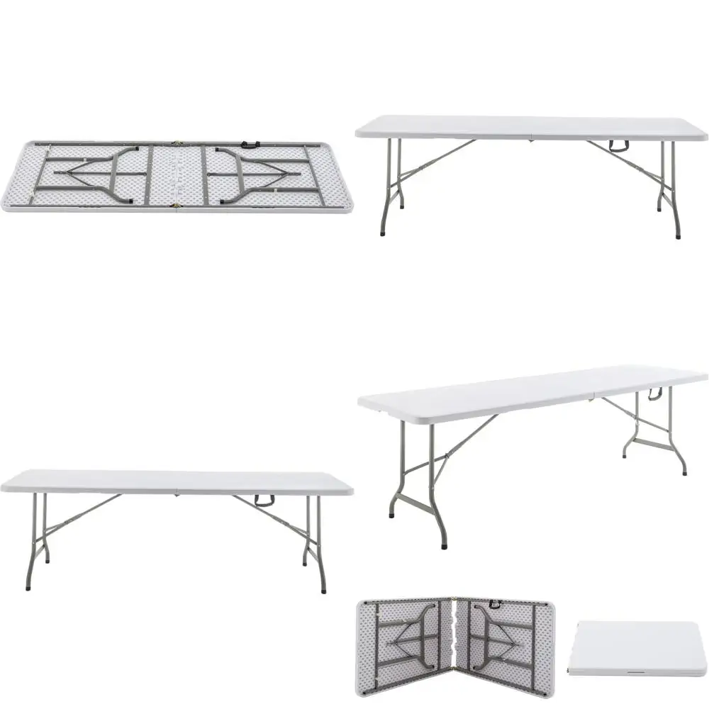 

Portable 96 White Plastic Folding Table, 30 Wide x 29 High, Ideal for Indoor and Outdoor Banquets and Parties