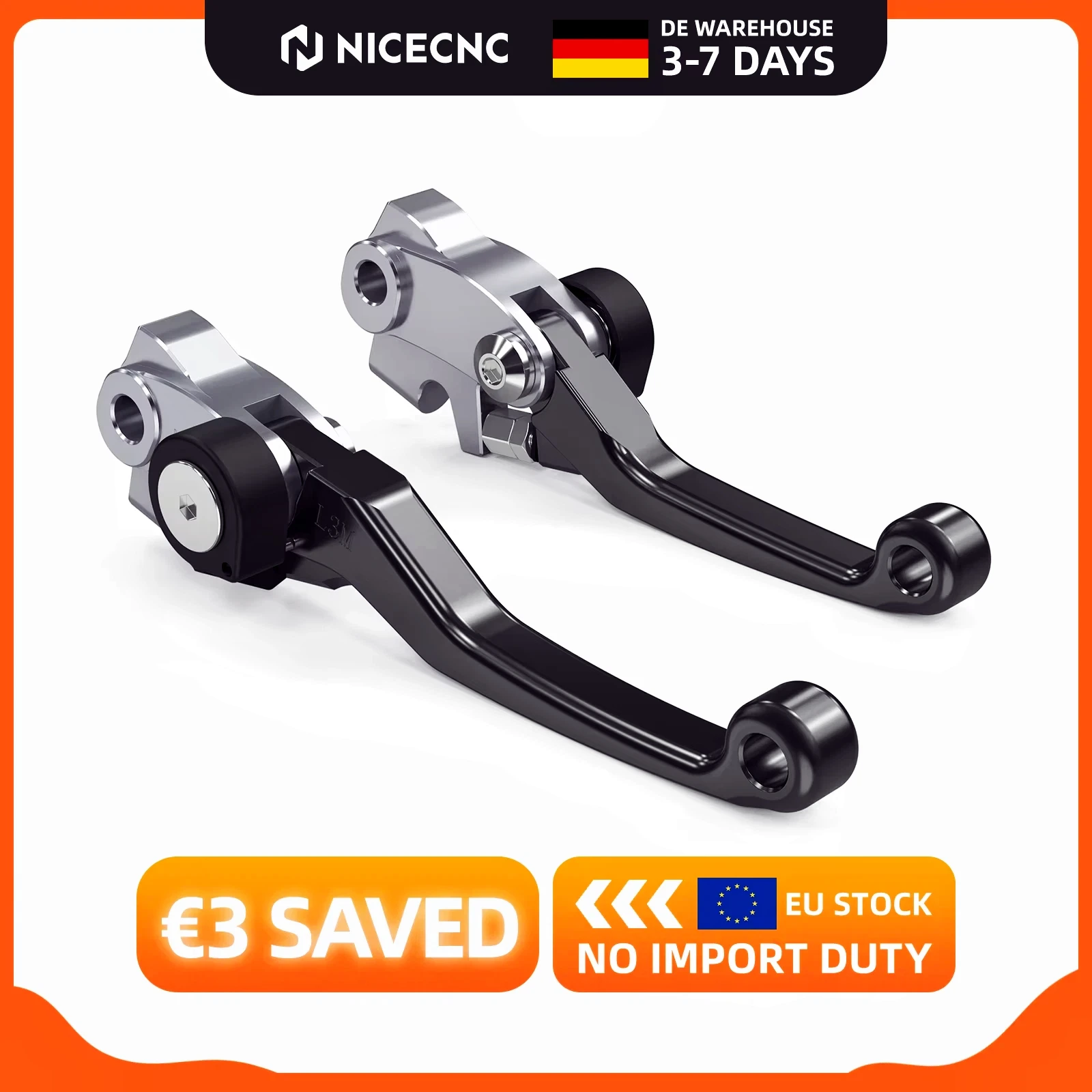 Image of (EU-Lager) Für GasGas EC 300 EC 250 ECF 350 EC 450F 500F 2021-2025 Klappbarer Kupplungshebel Bremshebel Für Husqvarna TE300 TE 250