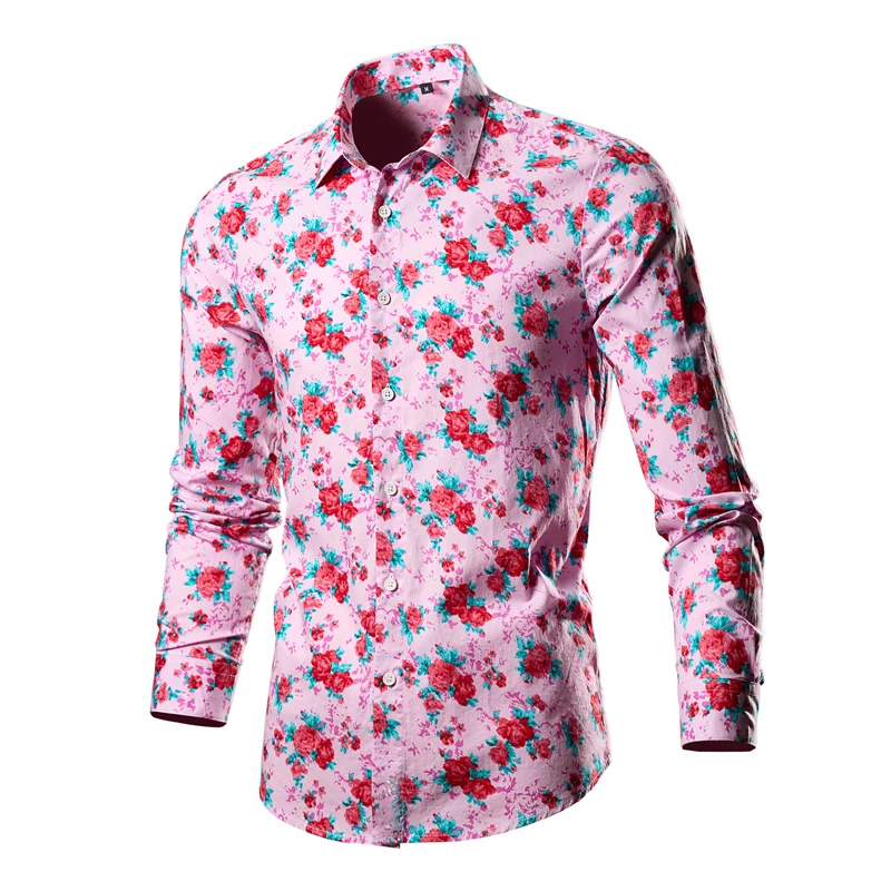 Camisa floral fresca de manga longa para homens e mulheres, botão de linha única, lapela, impressa em 3D, tamanho grande, 4 estações, moda 2024