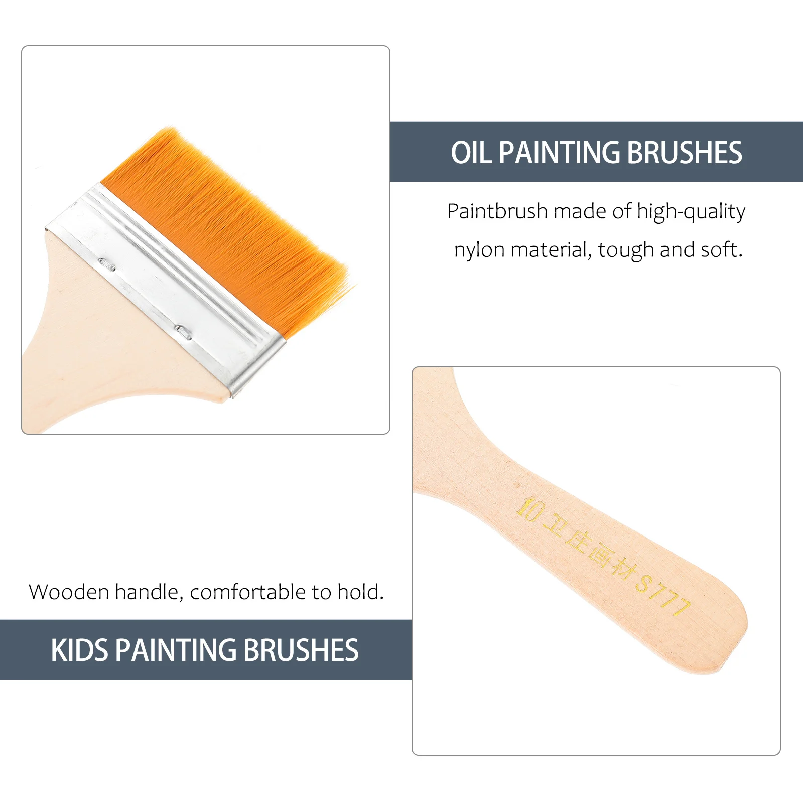 

12Pcs Kids Painting Brushes Watercolor Oil Painting Brush Set with Wooden Handles for School Church Parade DIY Art Activities