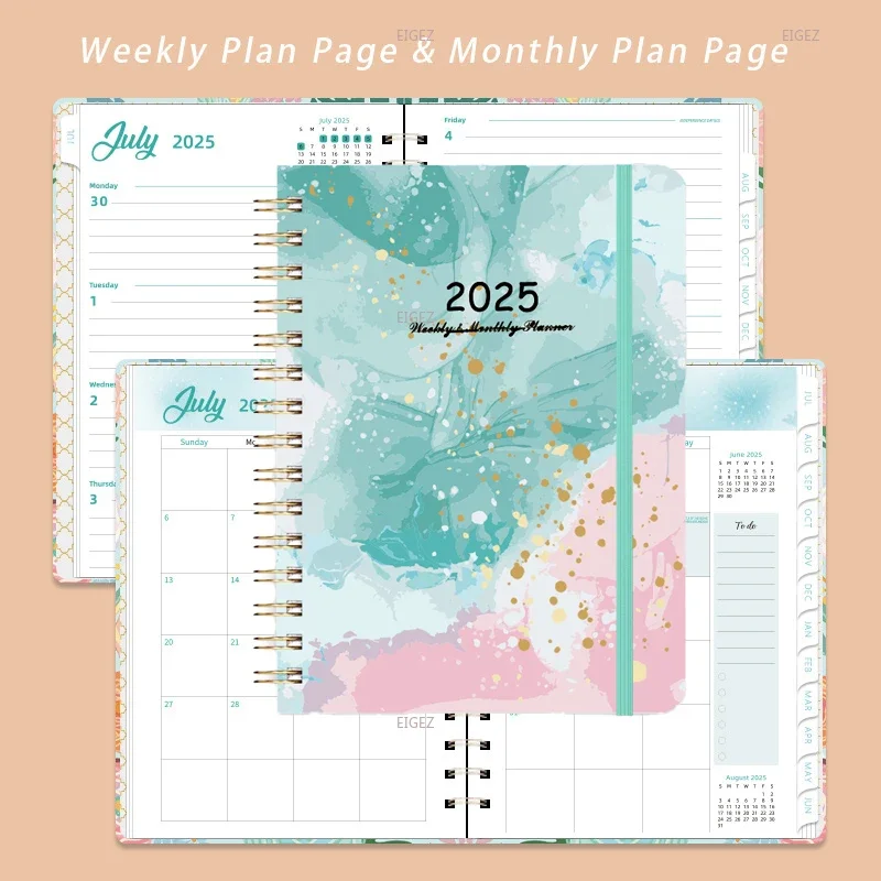 2025 English Plan, Coil Notebook, Weekly Notebook, A5 Schedule Notebook, Cross Border Planner Notebook