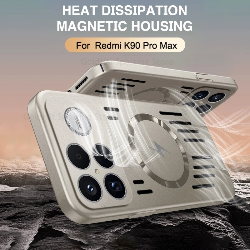 샤오미 레드미 K80 울트라 K90 프로 맥스용 마그네틱 마그세이프 호환 케이스, 레드미 K90 K80 K70 프로용 쿨링 방열 커버