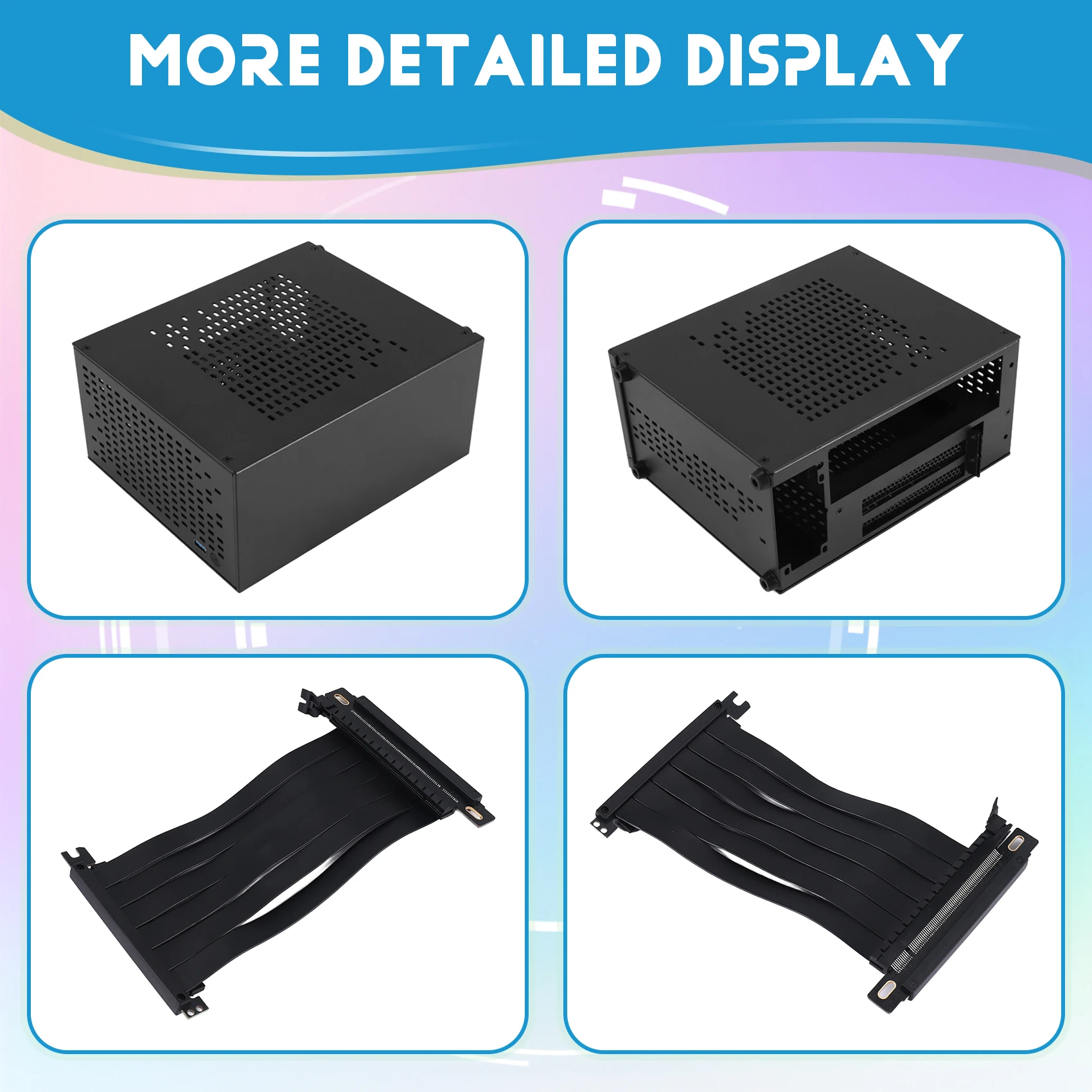 A07 Mini ITX Computer Case Chassis HTPC Host Case USB3.0 ITX Enclosure With Graphics Card Extension Cable-AEF7