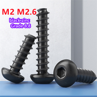 Black 8.8 Hexagon Socket Head Cap Self-tapping Screws M2 M2.6  Allen Head Tapping Screw Flat Tail