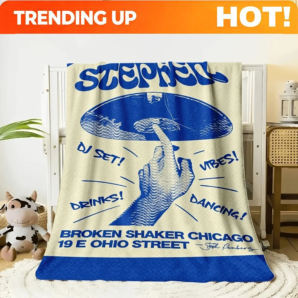 Customize A Stylish and Aesthetically Pleasing Small Throw Blanket Featuring a Flying Saucer and Hand Pattern Design. Suitable f