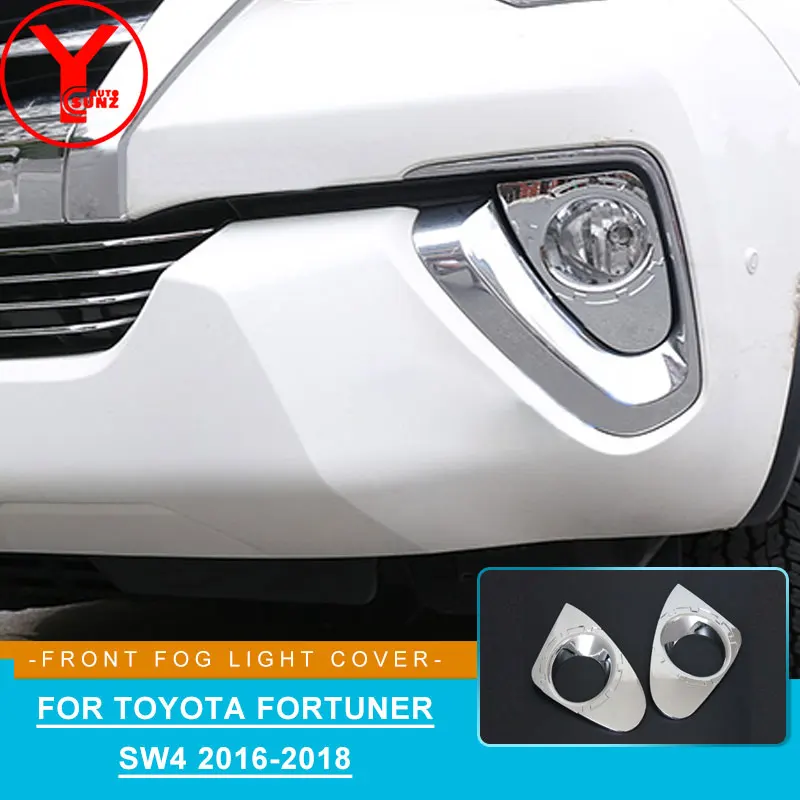 

ABS Chrome Front Fog Light Cover Car Parts Auto Accessories Head Fog Lamp Trim For Toyota Fortuner SW4 2016 2017 2018 2019