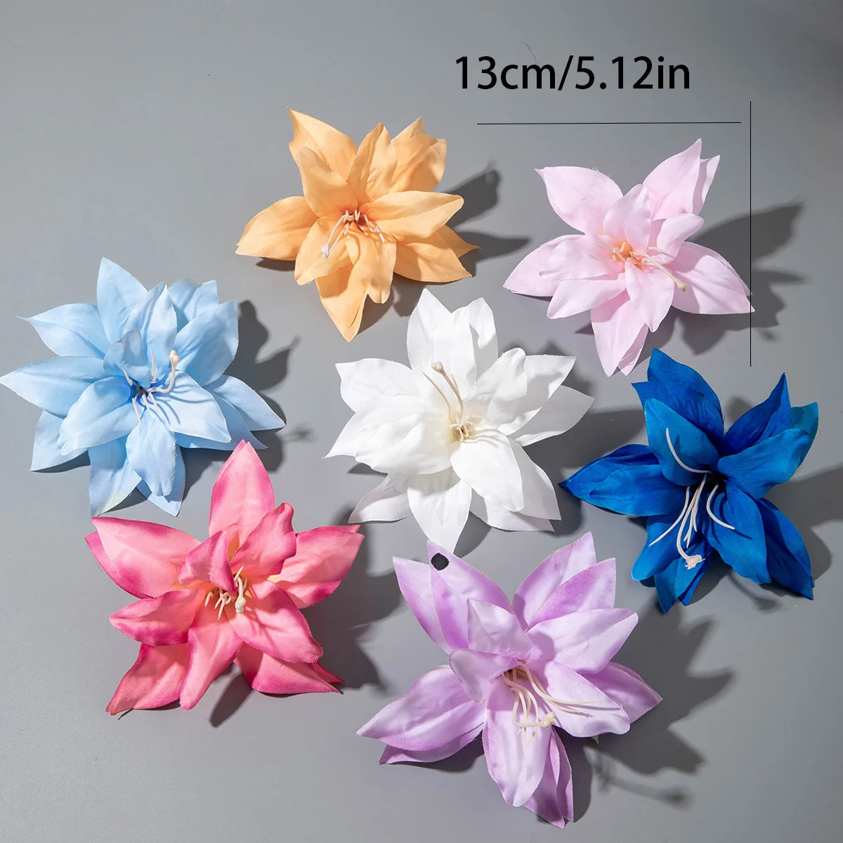 Tocona Fashion Elegance Ins Style Lily Flower Hair Clip Girls Women Summer Beach Vacation Duckbill Barrettes Multicolor Hairpin