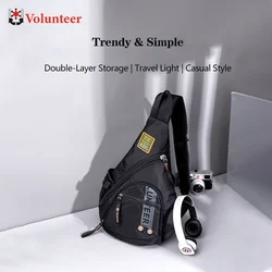 VOLUNTEER Crossbody Bags for Men 2023 New Light Weight Trendy Vintage Multi-pocket High Quality Waterproof Shoulder Bag 1609-15
