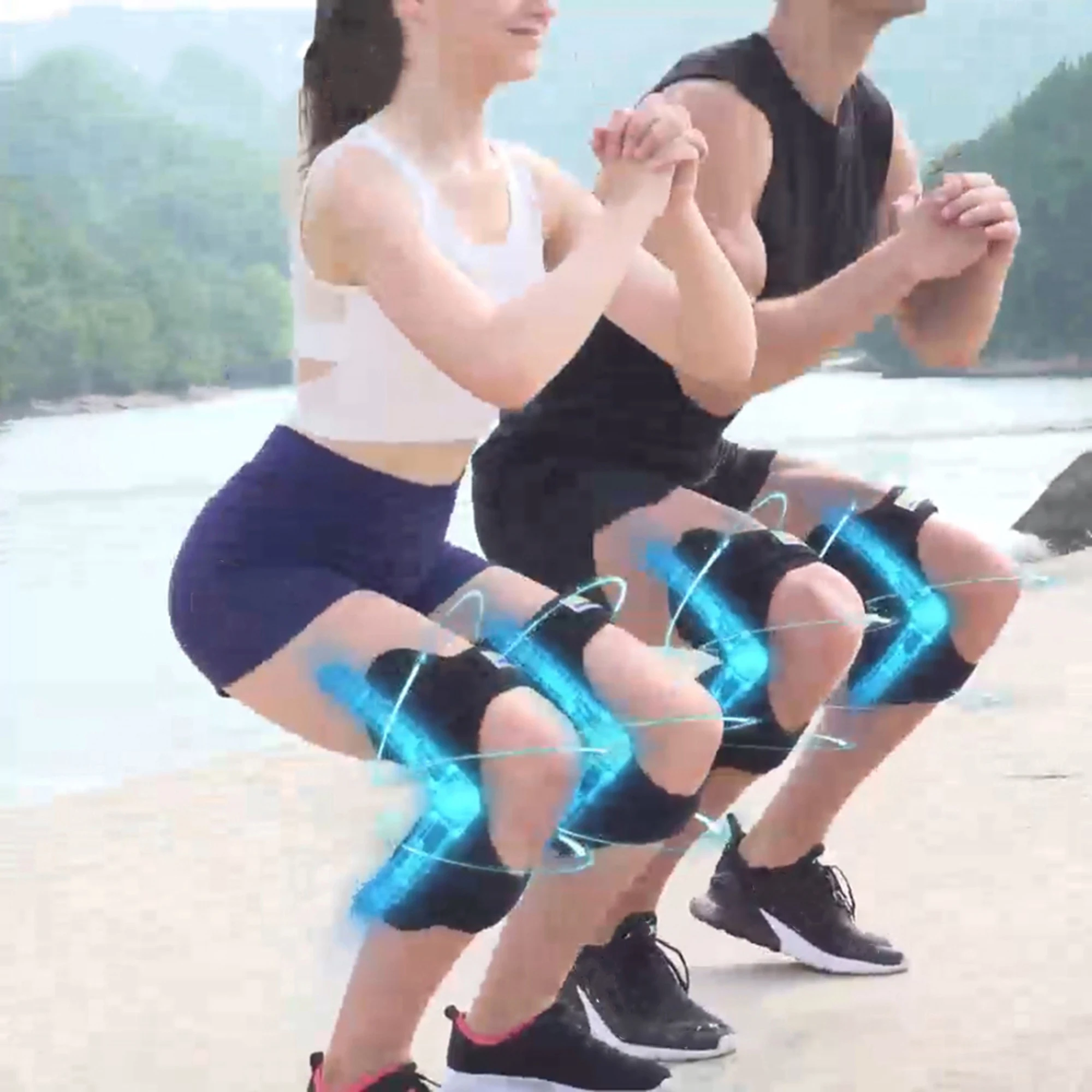 

Регулируемый наколенник, двухсторонние петли для бега, скалолазания, глубокая бутылка, стабилизирующий наколенник, травмы связок, защита мениска