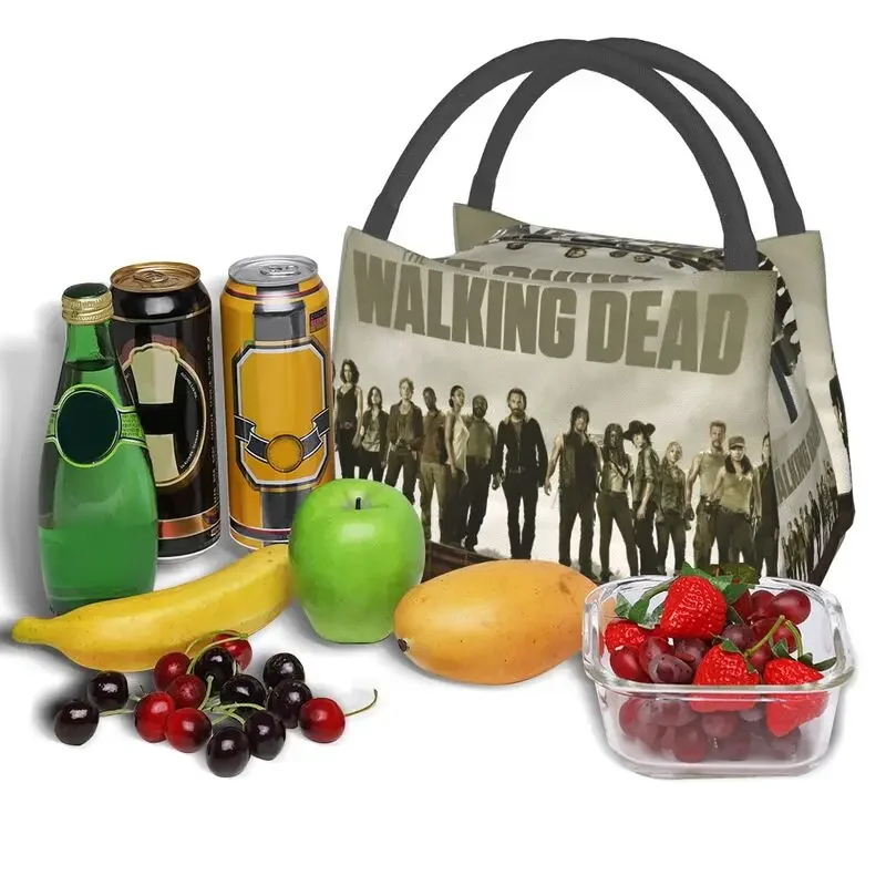 The Walking Dead Insulated Lunch Bags for Women Leakproof Horror Zombie TV Show Cooler Thermal Lunch Box Office Picnic Travel