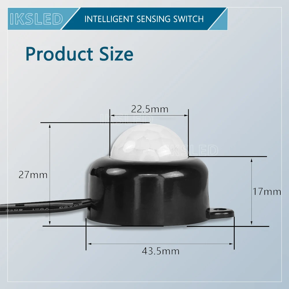 مفتاح مستشعر الحركة PIR، DC6V-24V 5A PIR مفتاح كاشف مستشعر حركة جسم الإنسان بالأشعة تحت الحمراء، مستشعر الضوء قابل للتعديل لشريط LED