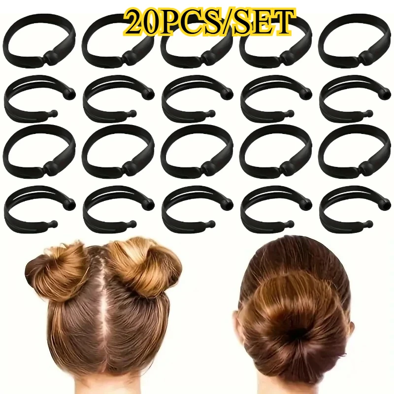 20PCS Magic Twist Donut Bun Clip DIY Ponytail Hair Styling Tools  For Bobo And Ball Head Hairstyles Quick Release Of Accessories