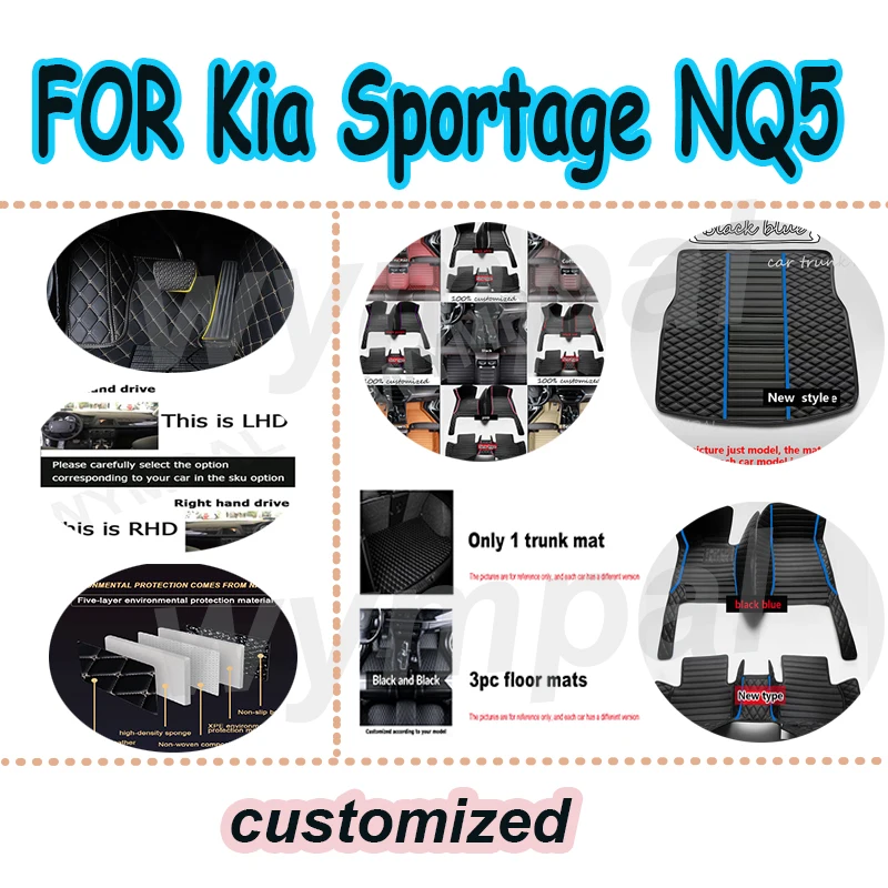 

LUXURY Car Floor Mats For Kia Sportage NQ5 2023 2024 2025 7eat Dirt-resistant Car Floor Carpet Matts