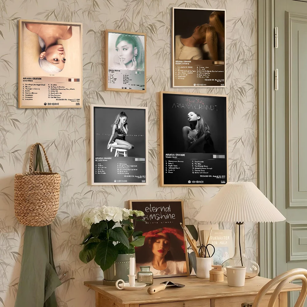 Singer A-Arianas-G-Grandes Anime Posters Sticky HD Quality Poster Wall Art Painting Study Wall Decor