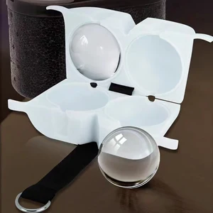 Fabricant de balles à glace pour whisky moule en silicone transparent Fabriqueur de cubes de glace avec outils Moule à cube à sphérique Grand moule rond de 2,4 pouces pour boîte à glace 6 meilleures machines à glaçons clairs en vente - No 2