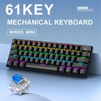 Teclado mecánico portátil con cable K61, Phantom RGB colorido, respuesta de grado de juegos, diseño ergonómico, uso en oficina de juegos
