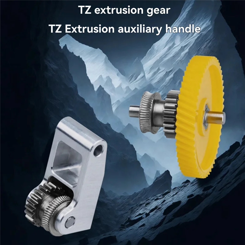 N09R-3D Printer Hardened Steel Extruder Gear Assembly For Bambu Lab X1 & P1P Series Wear-Resistant Plated Accessories