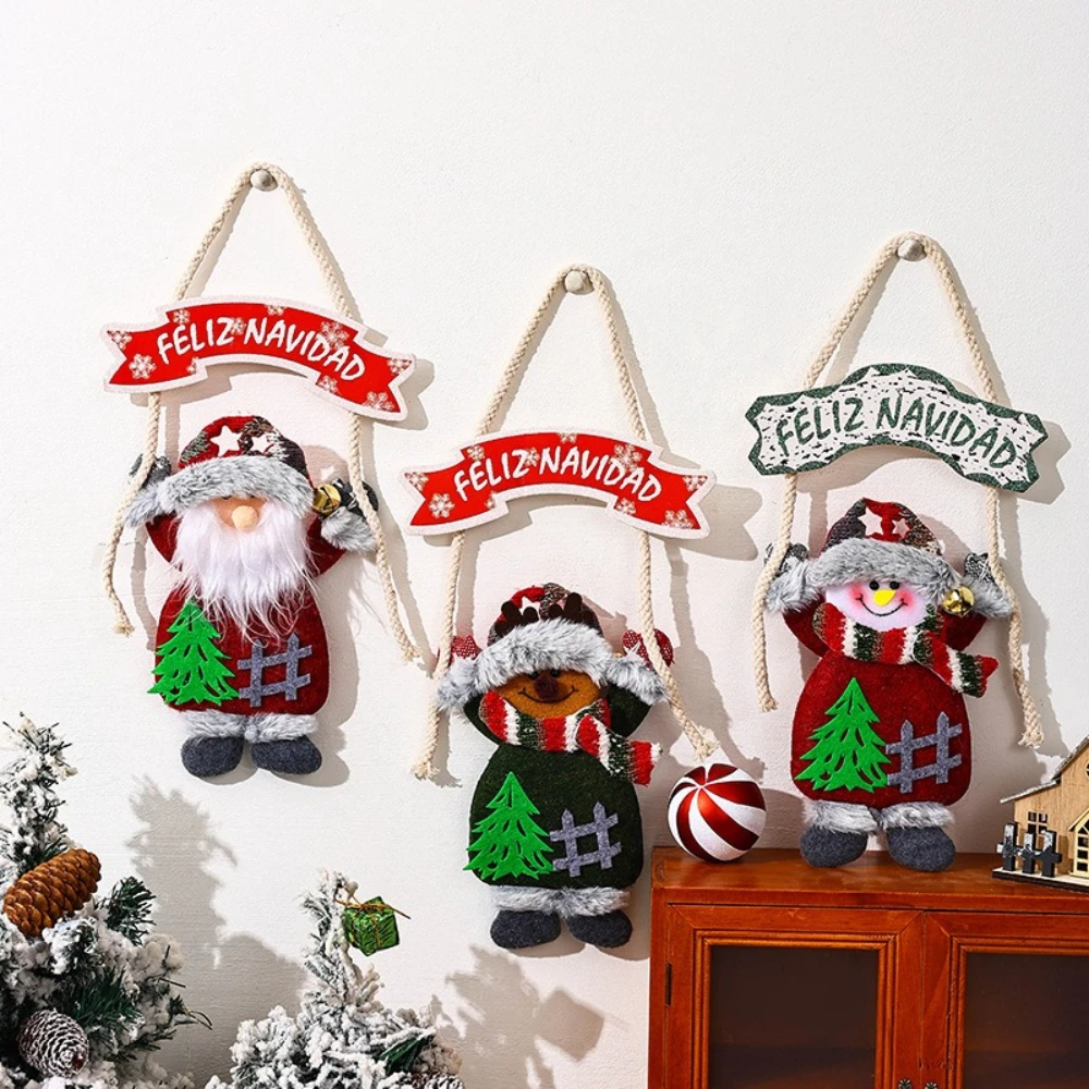 

New Christmas KT Board Fabric Hand-held Doll Wall Pendant Santa Claus Letter Sign Christmas Tree Pendant Home Holiday Decoration