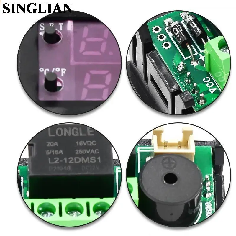 W1209WK W1209 WK DC 12V Digital LED Thermostat Temperature Control Thermometer Thermo Controller Switch Module+NTC Sensor Cable