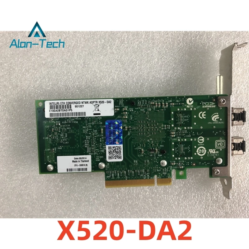 For Intel X520-DA2 SR2 82599 Dual 10G Optical Port Network Card with Anti-counterfeiting Code Second Hand 90% New