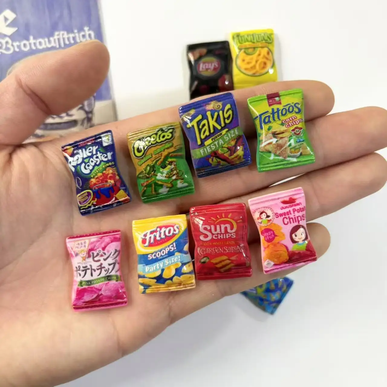 10Pcs Simulation snack packaging bag refrigerator sticker home decoration magnet