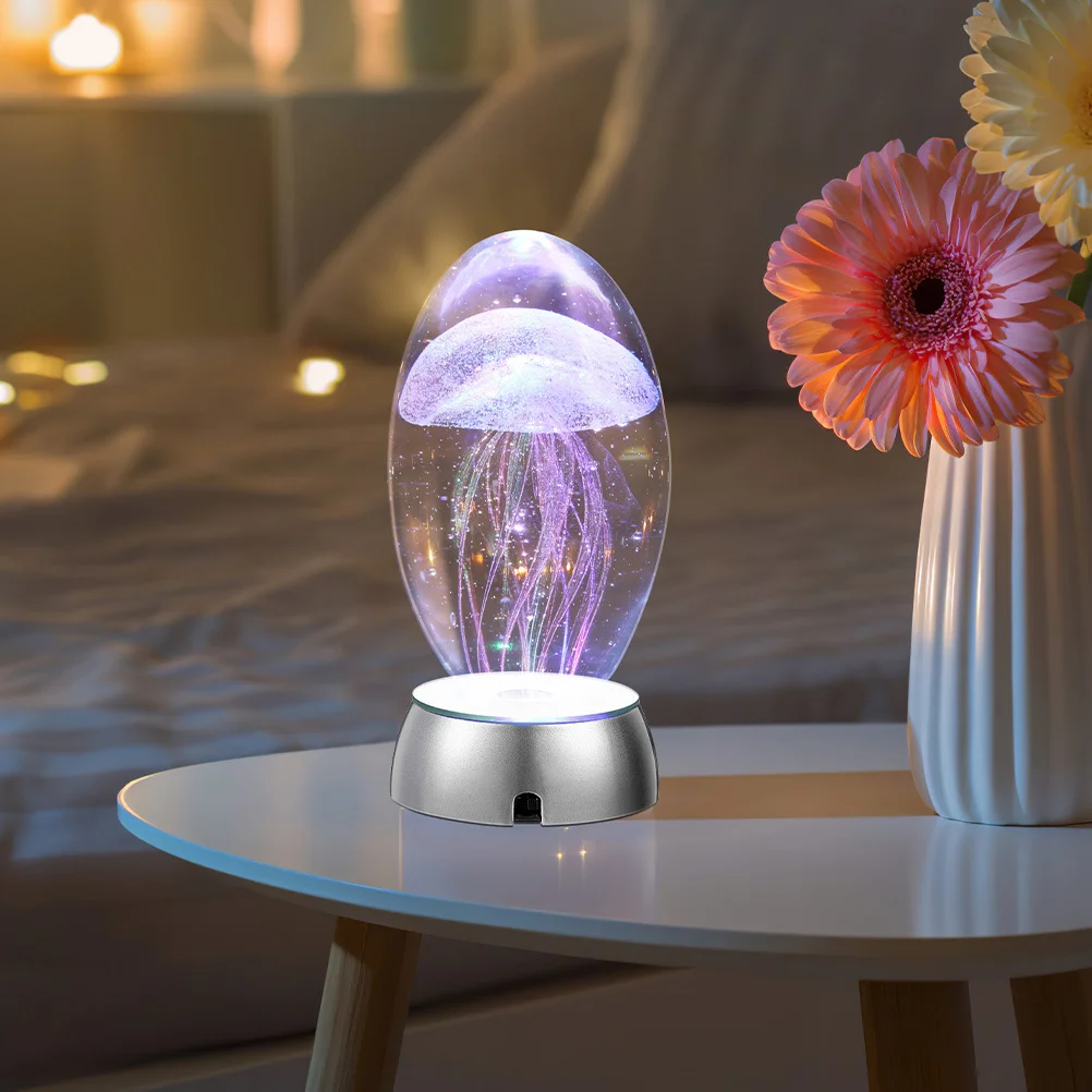 

6pcs Led Light Base For Crystal Art Round Bright Display Stand Glowing Lighting Base Home Decoration Gift