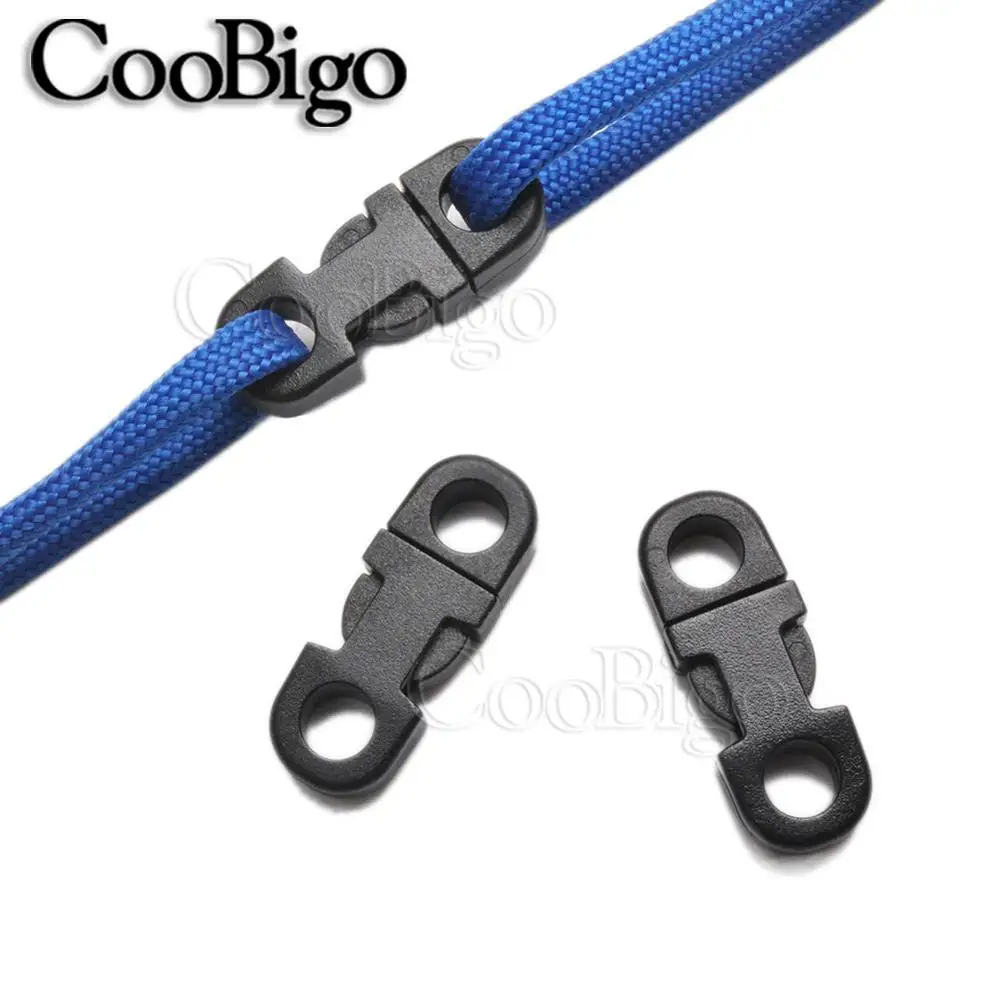 Mini fibbie a sgancio laterale per braccialetto Paracord braccialetto esterno zaino indumento animali collare borsa corda parte plastica nera 10