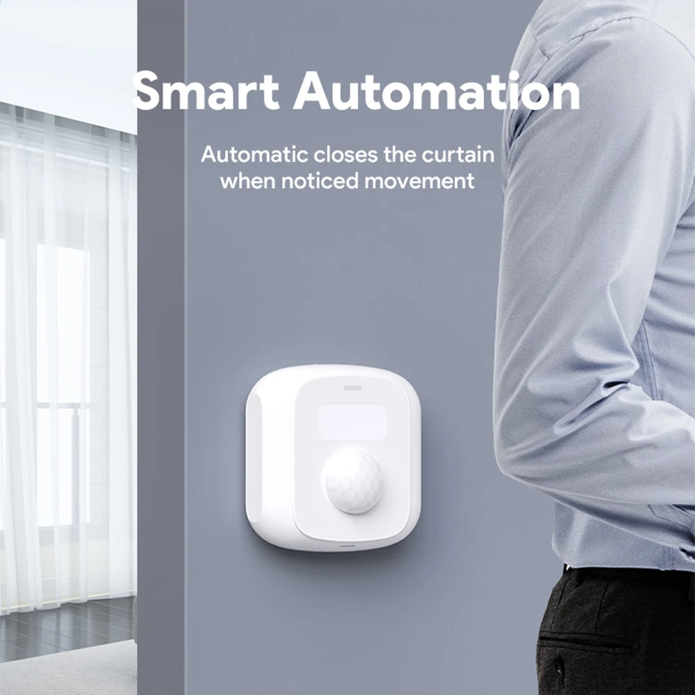 Tuya Zigbee Wifi Mini PIR Motion Sensor Smartlife APP Control Human Movement Detector with Light Sensor Scene Switch Function