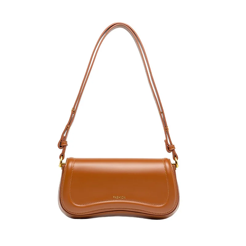 Withered 2024 New French Fashion Blogger Retro Leather Square Bag Underarm Bag Casual Versatile Office Ladies Bags Women