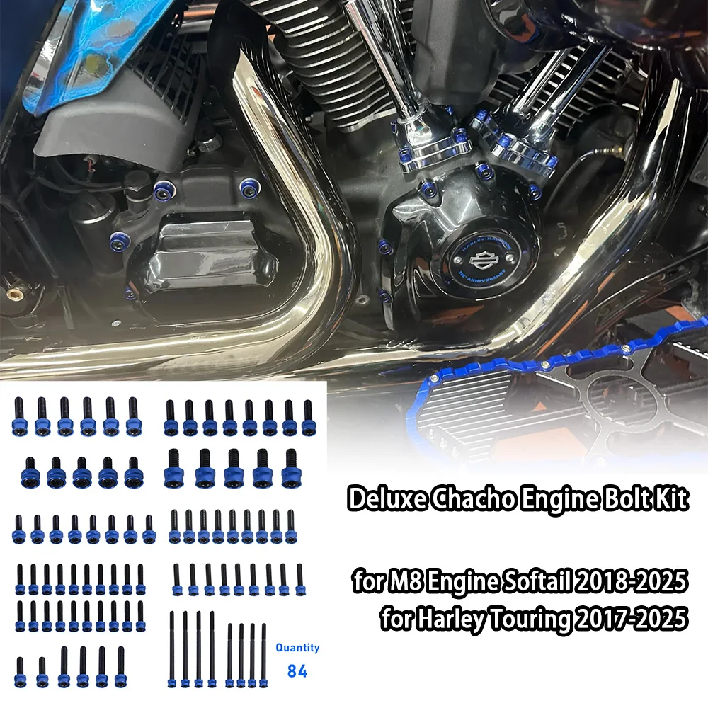 

Цветной комплект болтов двигателя Deluxe Chacho для двигателя M8 Softail 2018-2025 Touring 2017-2025