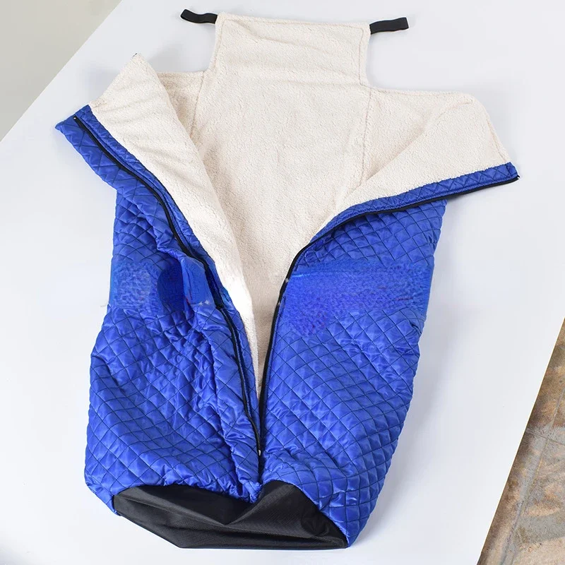 1Pc Wheelchair Blanket Plush Lined Waterproof Wheelchair Warm Blanket Plush Thickened Elderly Patients Zipper Blanket Leg Guard