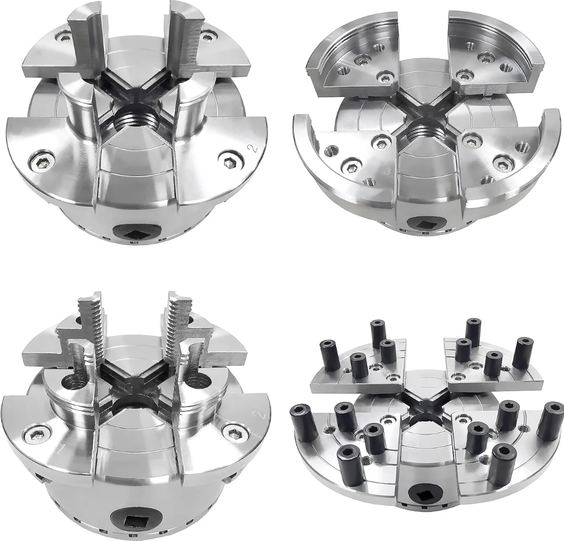 3.75 "pollici 95mm tornio per legno a 4 ganasce Set di mandrini autocentranti tornio per legno accessori per abiti mandrino di scorrimento 4 numero di mandrino s