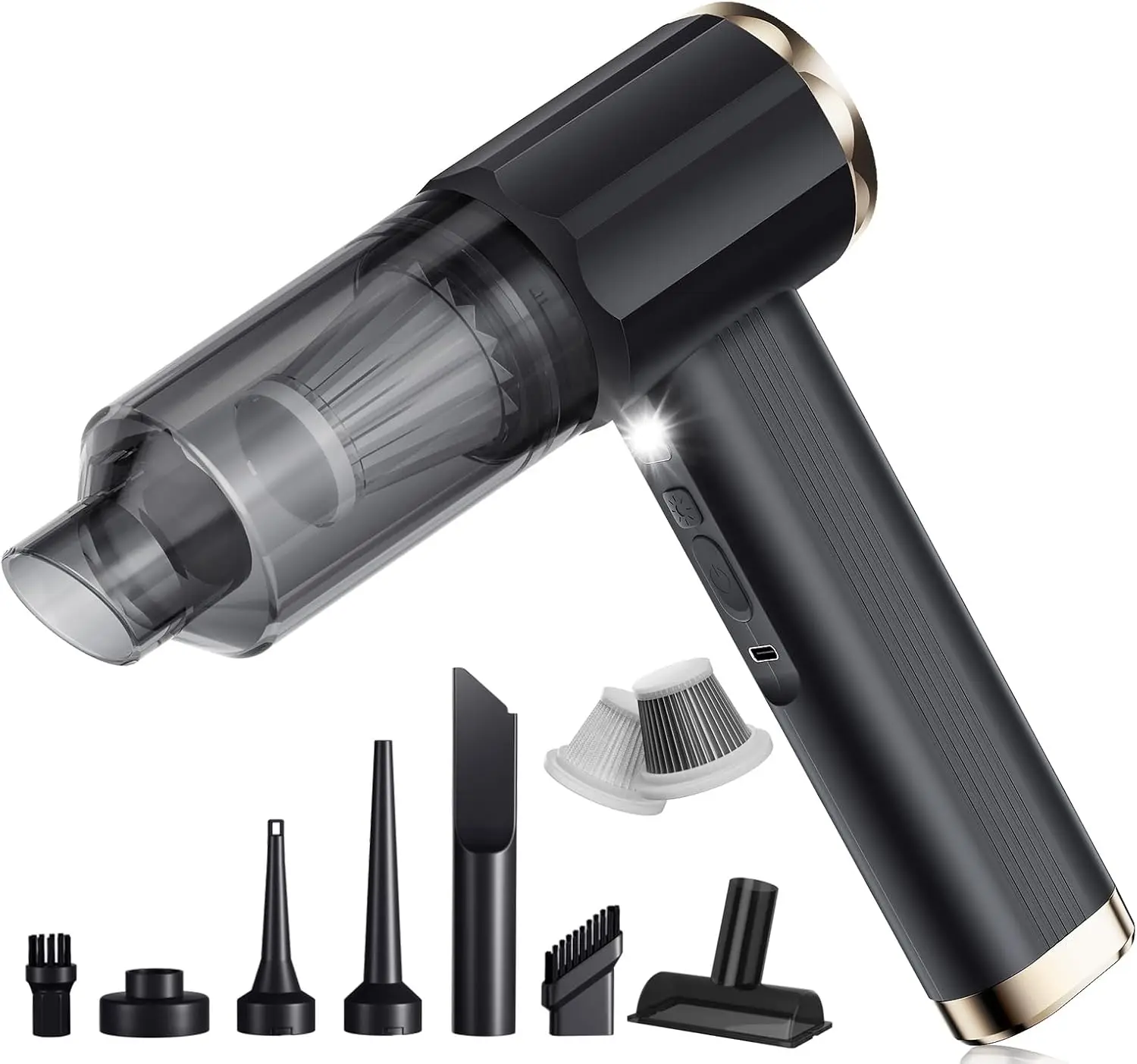 

Powerful Handheld Vacuum Cleaner, 24000Pa Suction, 50 Min Runtime, 5-in-1 Multifunction Design