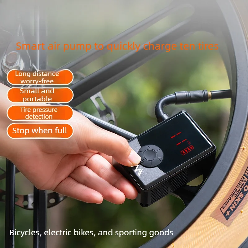 Electric Bike Pump Road Bicycle Tire Inflator Smart Digital Display Portable Mini Cycling Air Pump