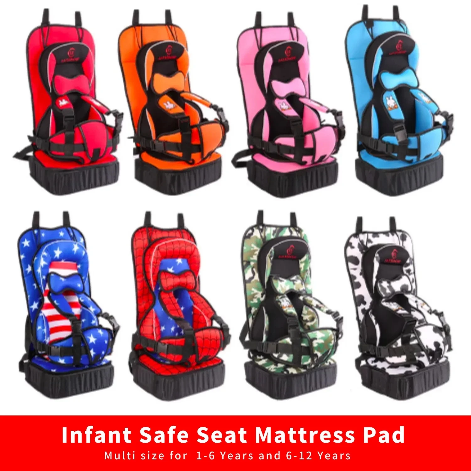 Kids Seat for Children Safe Seat Mattress Pad Cushion Infant with 1-6 6-12 Years Old Strollers Chair Seat Shopping Cart Pad