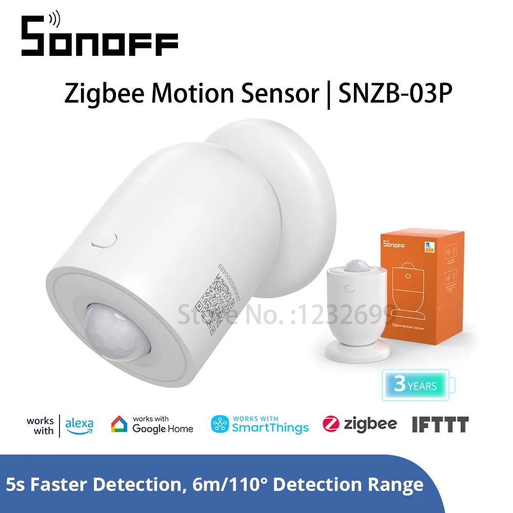 

SONOFF SNZB-03P ZigBee Motion Detector Sensor 110degree Smart Home Security Ewelink Alexa Google Home Voice Home Assistant