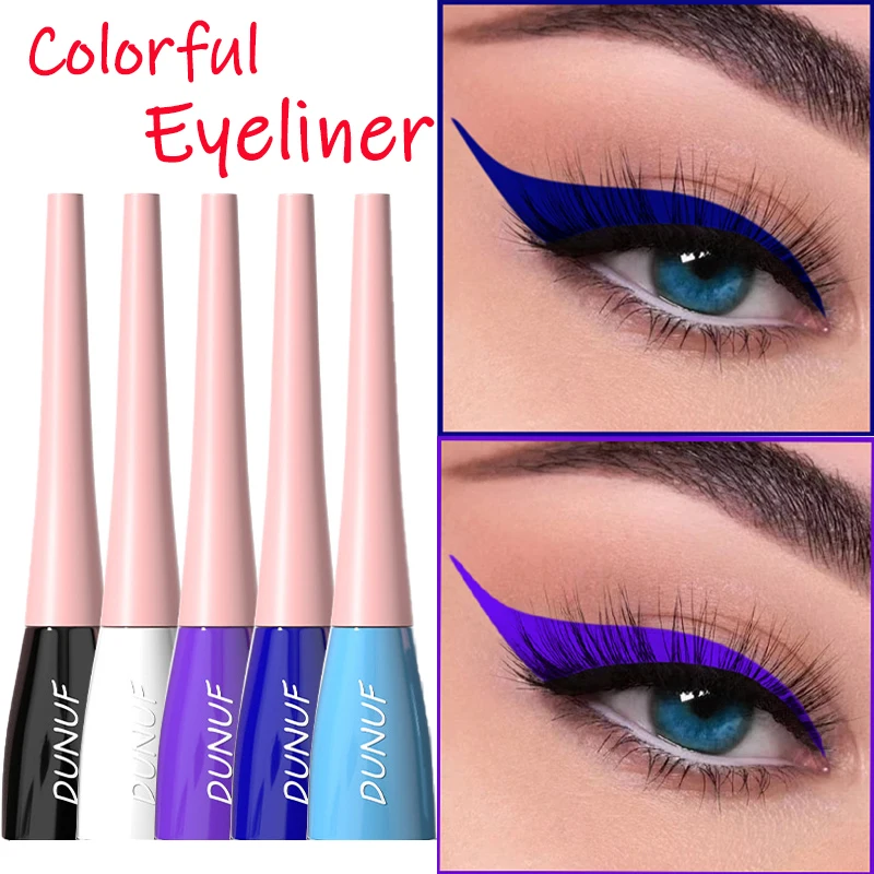 Purple Eyeliner Lasting Liquid Black Eyeliner Pencil Waterproof Quick-Dry Blue White Eye Liner Pen KoreanCosmetics Tool 18Colors