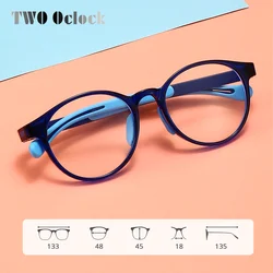 Flexible TR90 Kids Eyeglass Frames For Boys Girl Round Anti Blue Light Eye Glasses Child Spectacle 0 Diopter Optic Prescription
