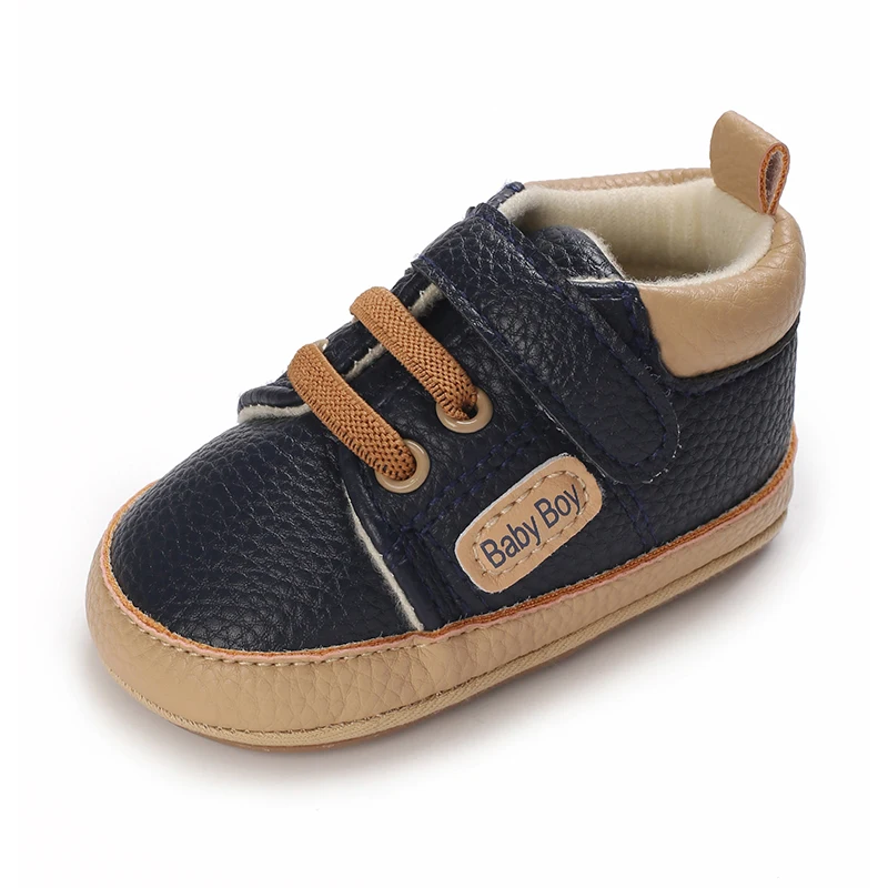 Babyschuhe mit Obermaterial für Frühling und Herbst, PU-Gummisohle, rutschfest, geeignet für 0–1 Jahre alte Babyschuhe, Wanderschuhe