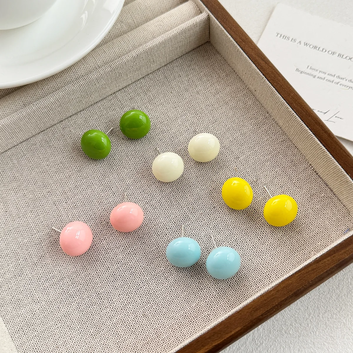 

Fashion Dopamine Round Earrings For Woman Exquisite Colorful Geometric Alloy Stud Earrings Office Casual Banquet Jewelry Gifts