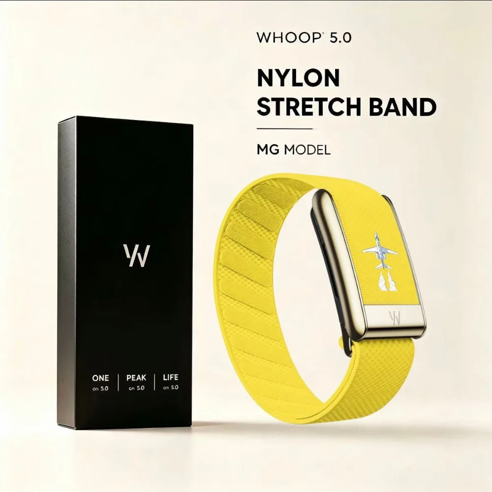 For WHOOP 5.0 Nylon Woven Band Elastic Stretch Sport Replacement Strap Metal Frame Wristband Running Fitness Workout Men Women