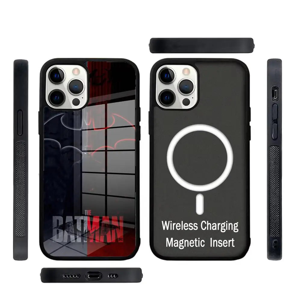 

Design-Batmans Phone Case Glass For IPhone 16 15 Promax 14 13 Pro 12 11 Magnetic charging Covers