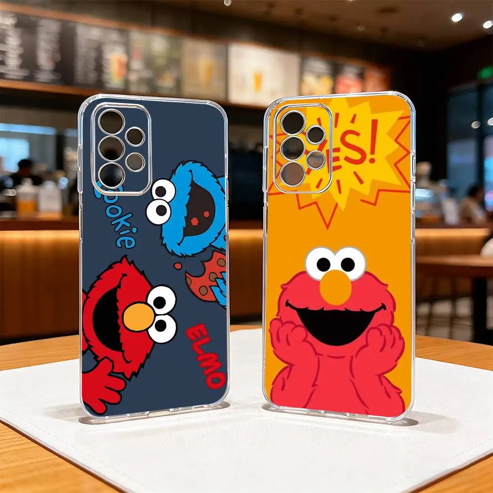 Cartoon S-Sesame S-Street Cookie Phone Case For Samsung S25,S24,S21,S22,S23,S30,Ultra,S20,Plus,Fe Transparent Cover