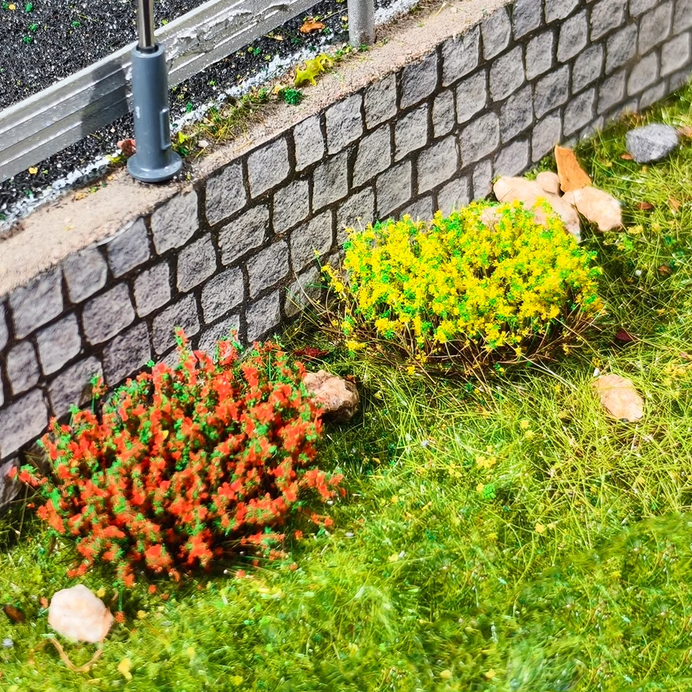 Simulación realista, modelo en miniatura, racimo de flores, vegetación, mechones de hierba, modelo de paisaje estático, miniatura DIY para tren