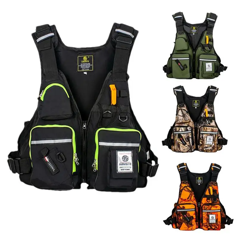 

Reflective Fishing Vest Life Jackets Multi Pockets Floating Jacket For Diving Outdoor Surfing Water Sports Supplies Equipment